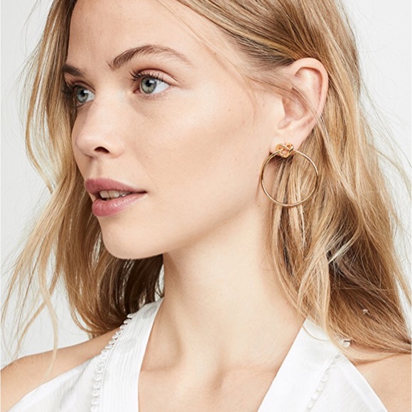 KATE SPADE • Gold Loves Me Knot Hoop Earrings - Picture 2 of 4